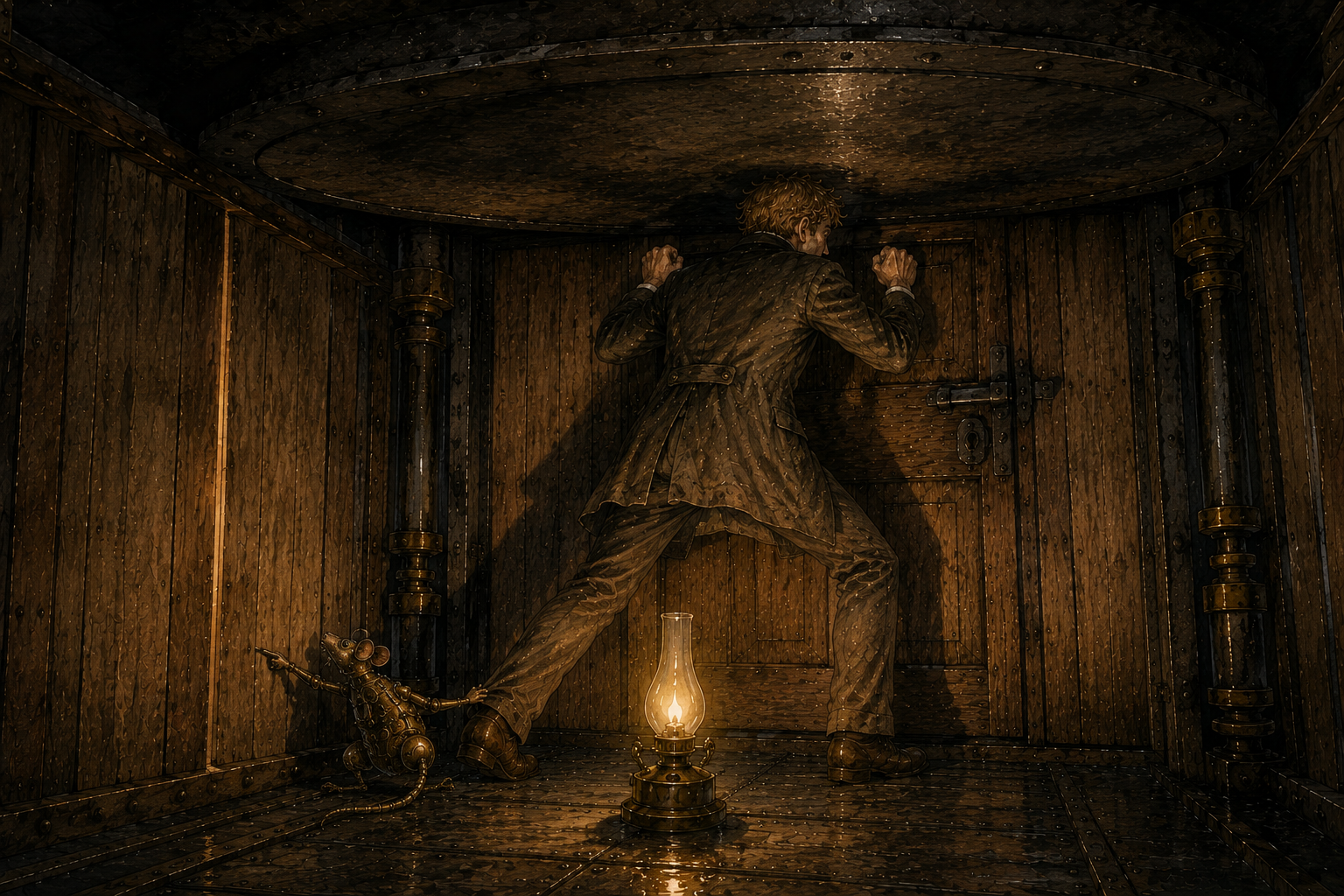scene 09 trapped in press